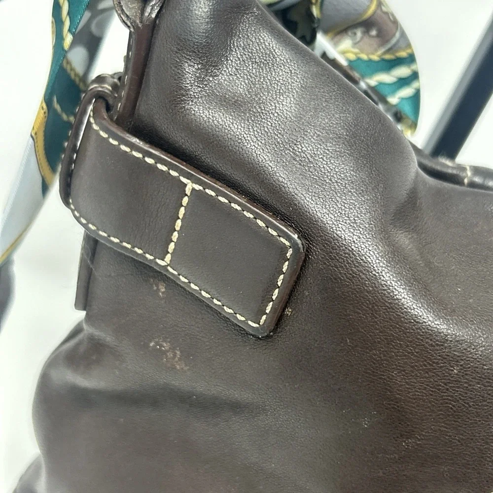 Vintage Coach Brown Leather Handbag Silver Hardware Buckle